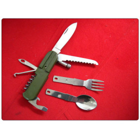 Outdoor camping tableware treble Stainless steel knife fork spoon with LED flashlight UD16082